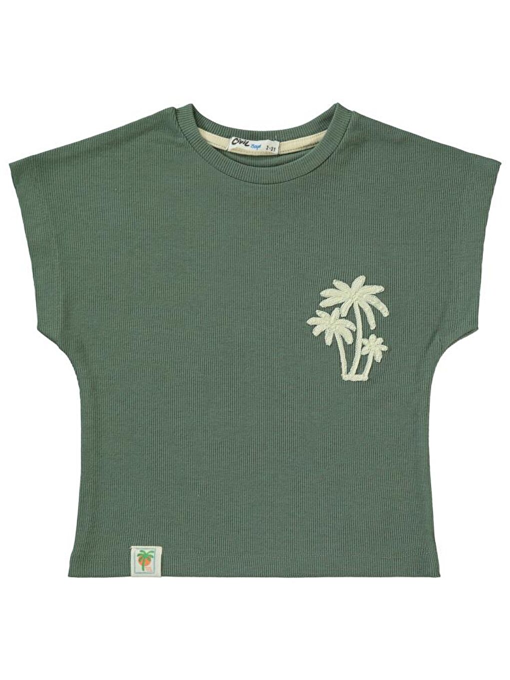 Boys Yarasa Kol Palmiye Nakışlı 2-5 Yaş Takım - Haki2-3 Yaş-1