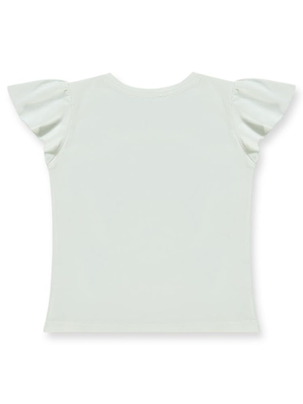 Girls Kelebek Nakışlı 2-5 Yaş Tişört - Ekru4-5 Yaş-2