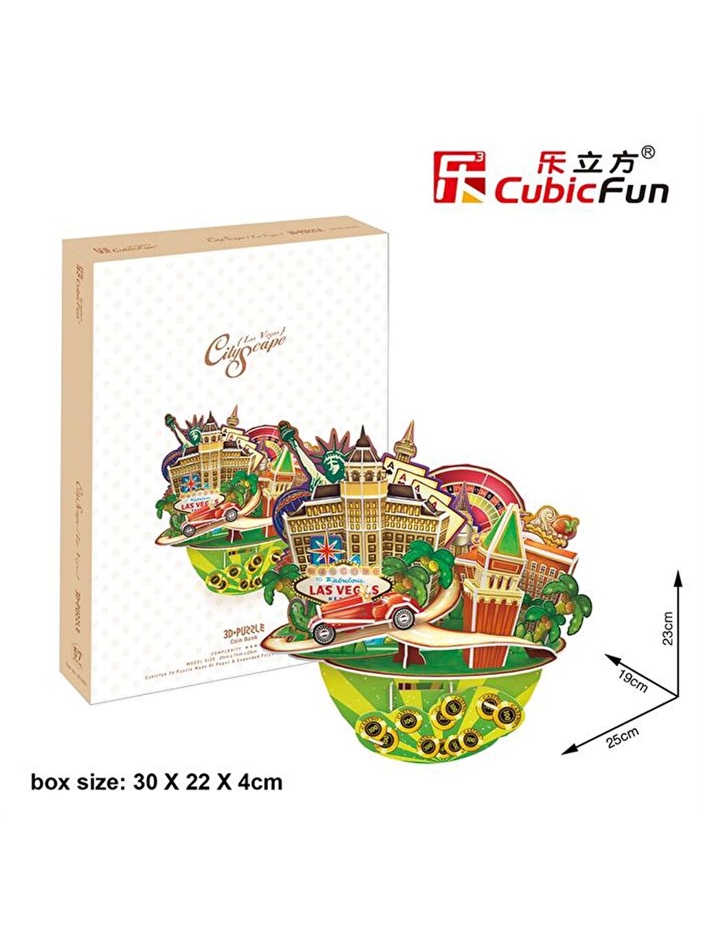 Cubic Fun Karışık 3D 64 Parça Puzzle Las Vegas Şehir Kompozisyonu