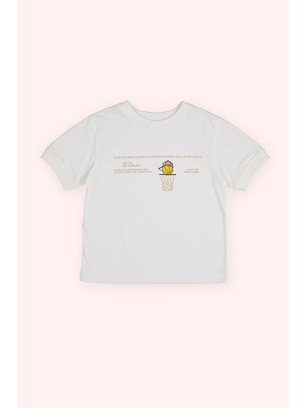 Erkek Bebek Baskı Detaylı Ekru Tişört