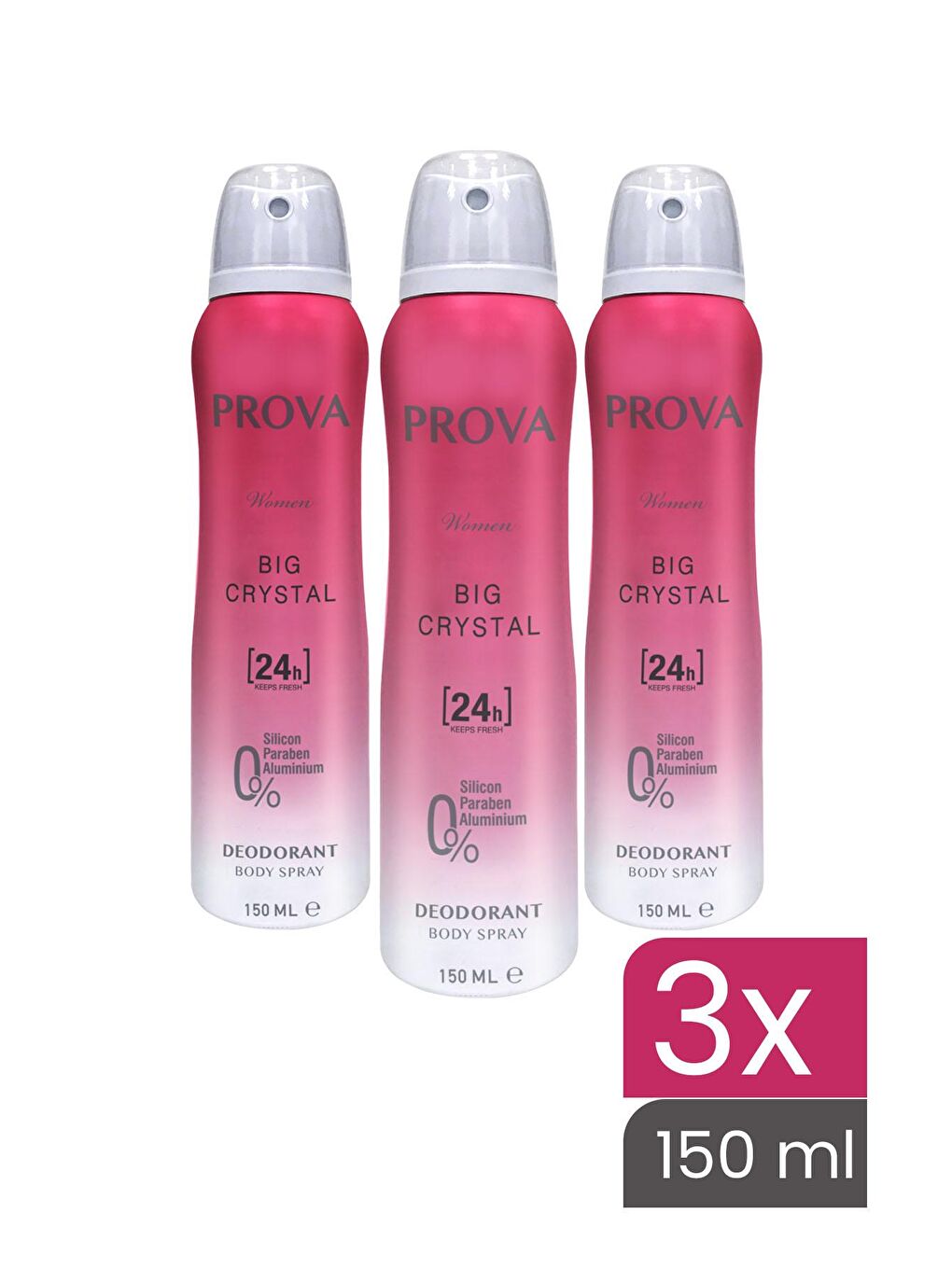 Prova Karışık Big Crystal Kadın Deodorant 150 ml 3 Adet - 1