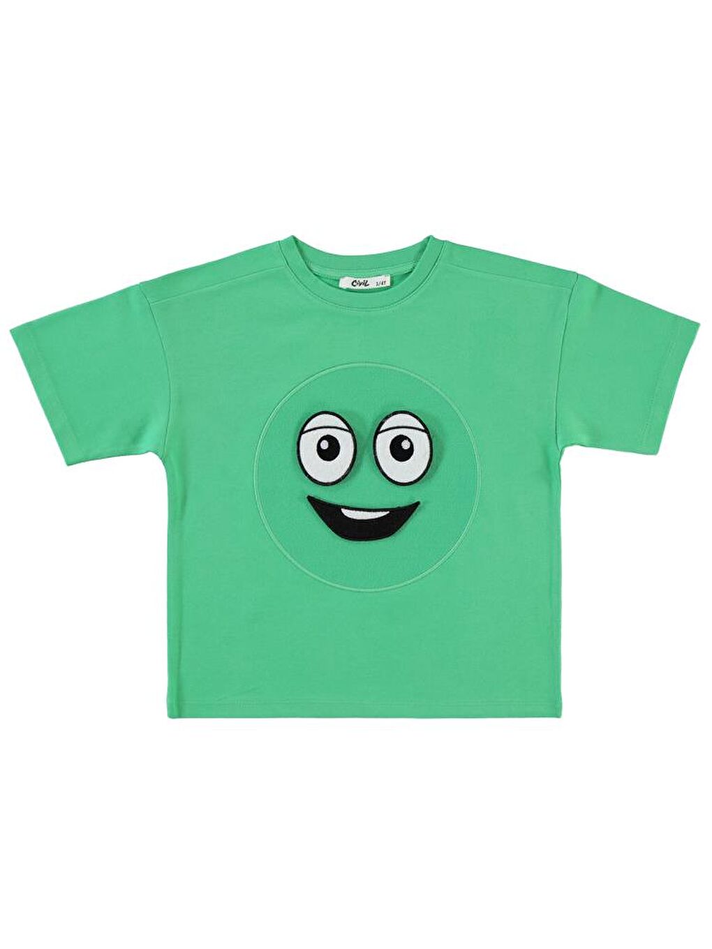 Düz 3-9 Yaş Tişört - Yeşil 3-4 Yaş-2