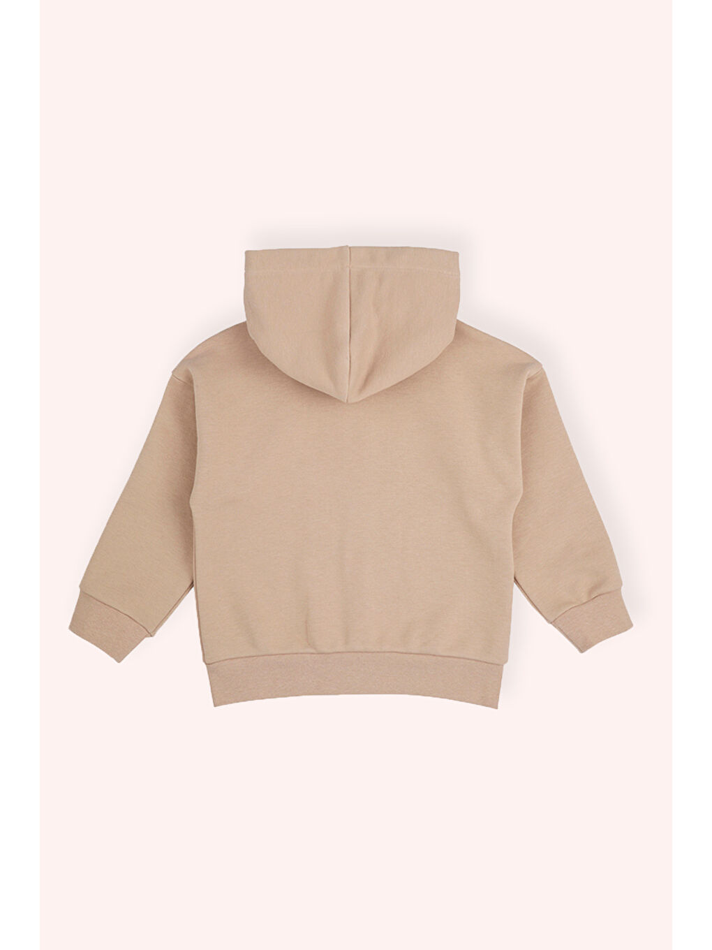 Bej Kız Bebek Kolu Sim Çizgi Detaylı Fermuarlı Vizon Sweatshirt-1