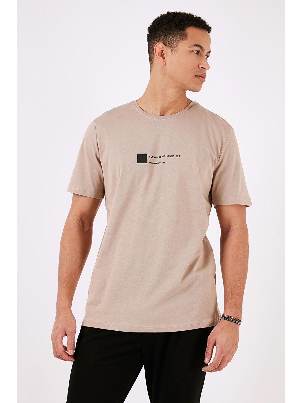 Buratti Kahverengi % 100 Pamuk Regular Fit Bisiklet Yaka T Shirt 5902622 - 2