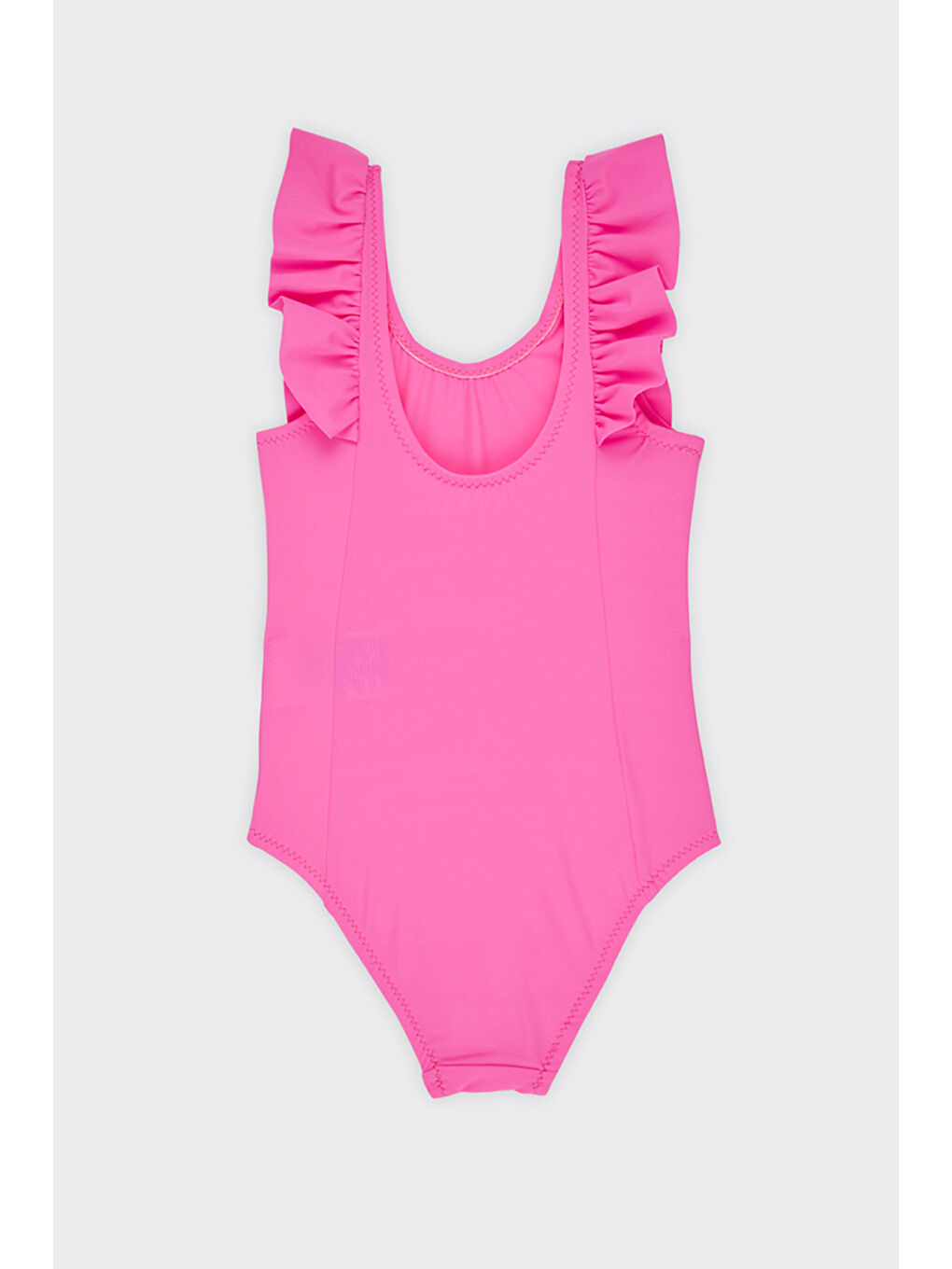 Kız Çocuk Fırfır Detaylı Pembe Mayo-1