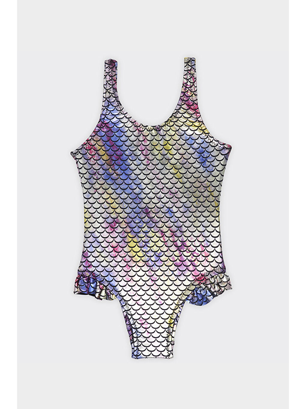 Karışık Kız Çocuk Deniz Kızı Desenli Mayo