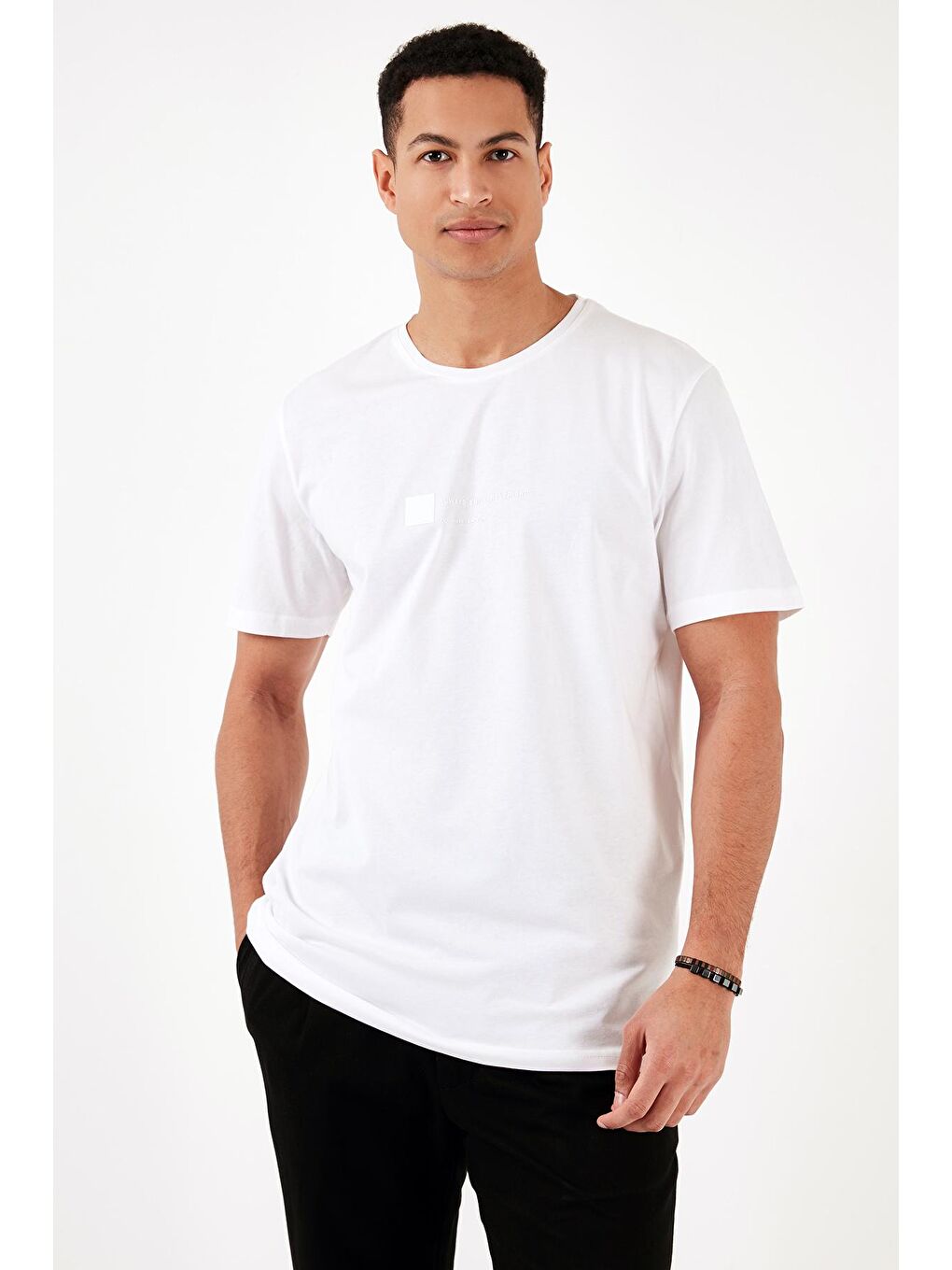 Buratti Beyaz % 100 Pamuk Regular Fit Bisiklet Yaka T Shirt 5902622 - 2