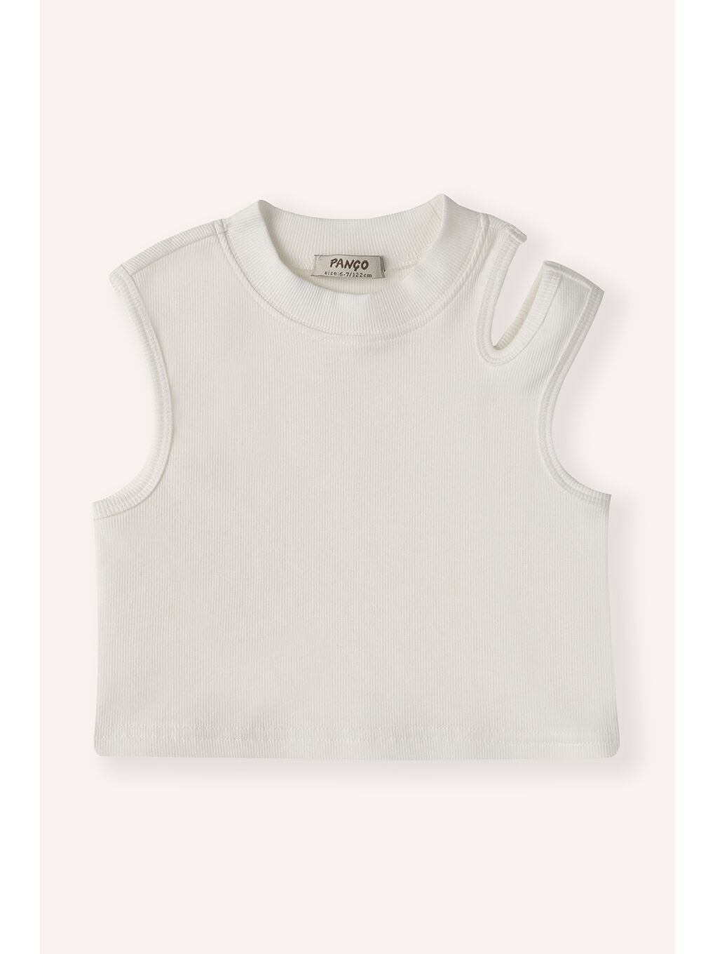 Kız Çocuk Omuz Detaylı Beyaz Atlet