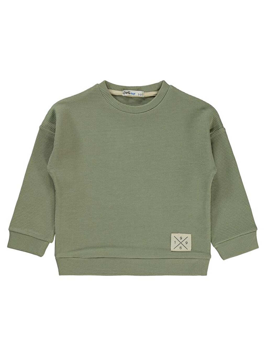 Boys Beli Üçgen Armalı 2-5 Yaş Sweatshirt - Haki2-3 Yaş