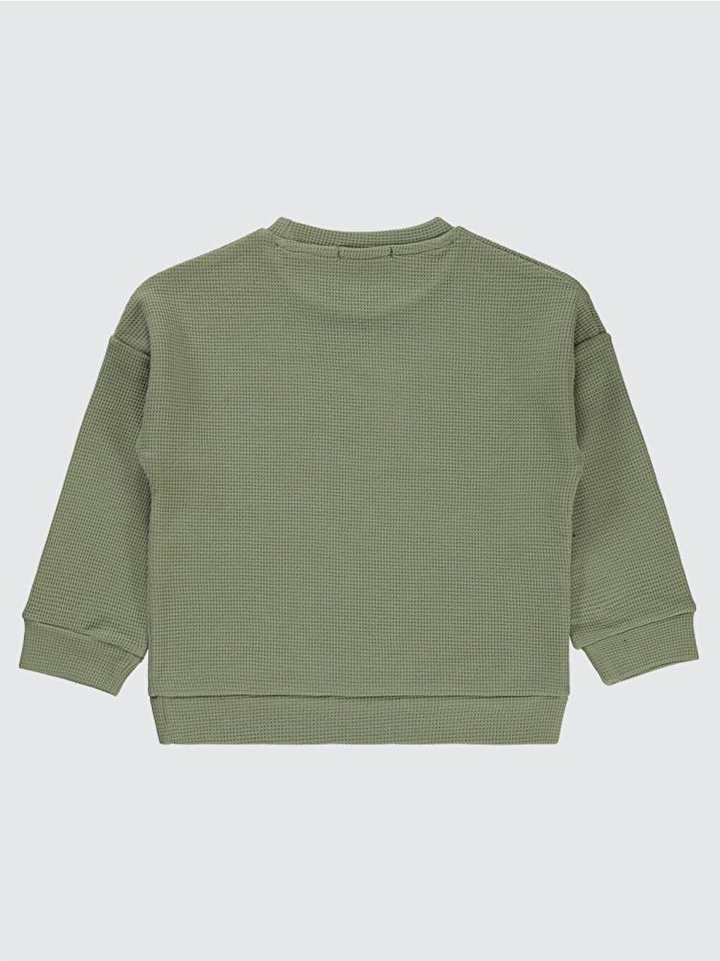 Boys Beli Üçgen Armalı 2-5 Yaş Sweatshirt - Haki2-3 Yaş-1