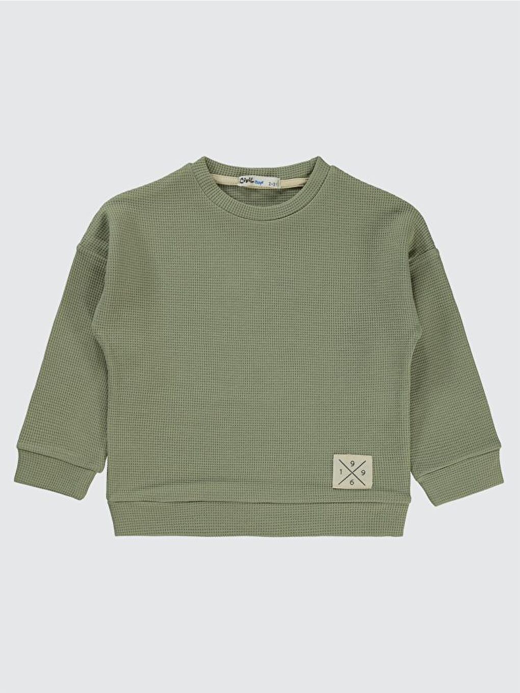 Boys Beli Üçgen Armalı 2-5 Yaş Sweatshirt - Haki2-3 Yaş-3