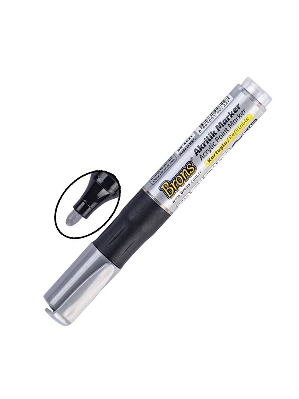 Akrilik Marker Yuvarlak Uç 1 Adet Akrilik Markör Metal Seramik Ahşap Kumaş Tuval Cam Taş