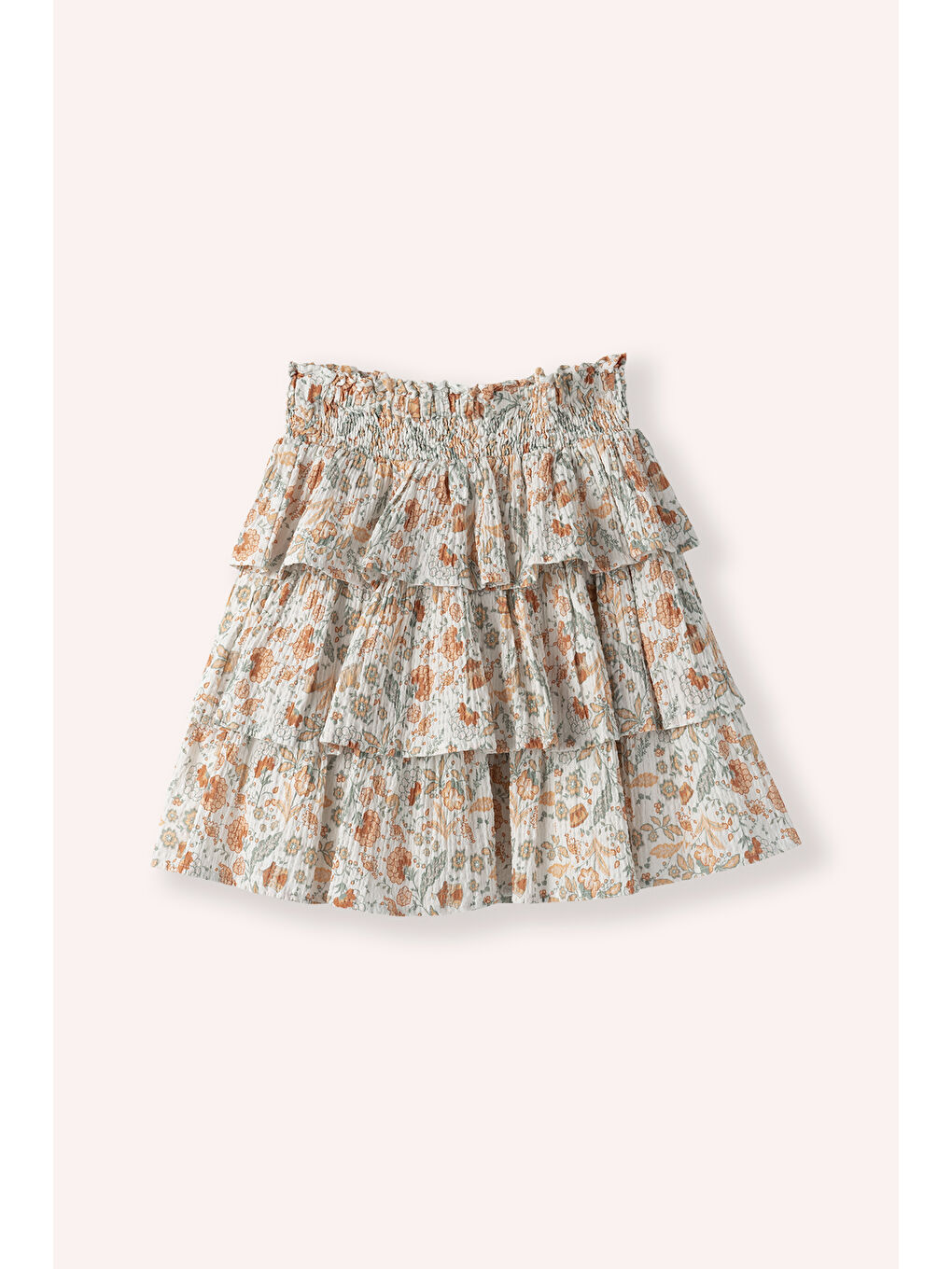 Kız Çocuk Desenli Ekru Etek