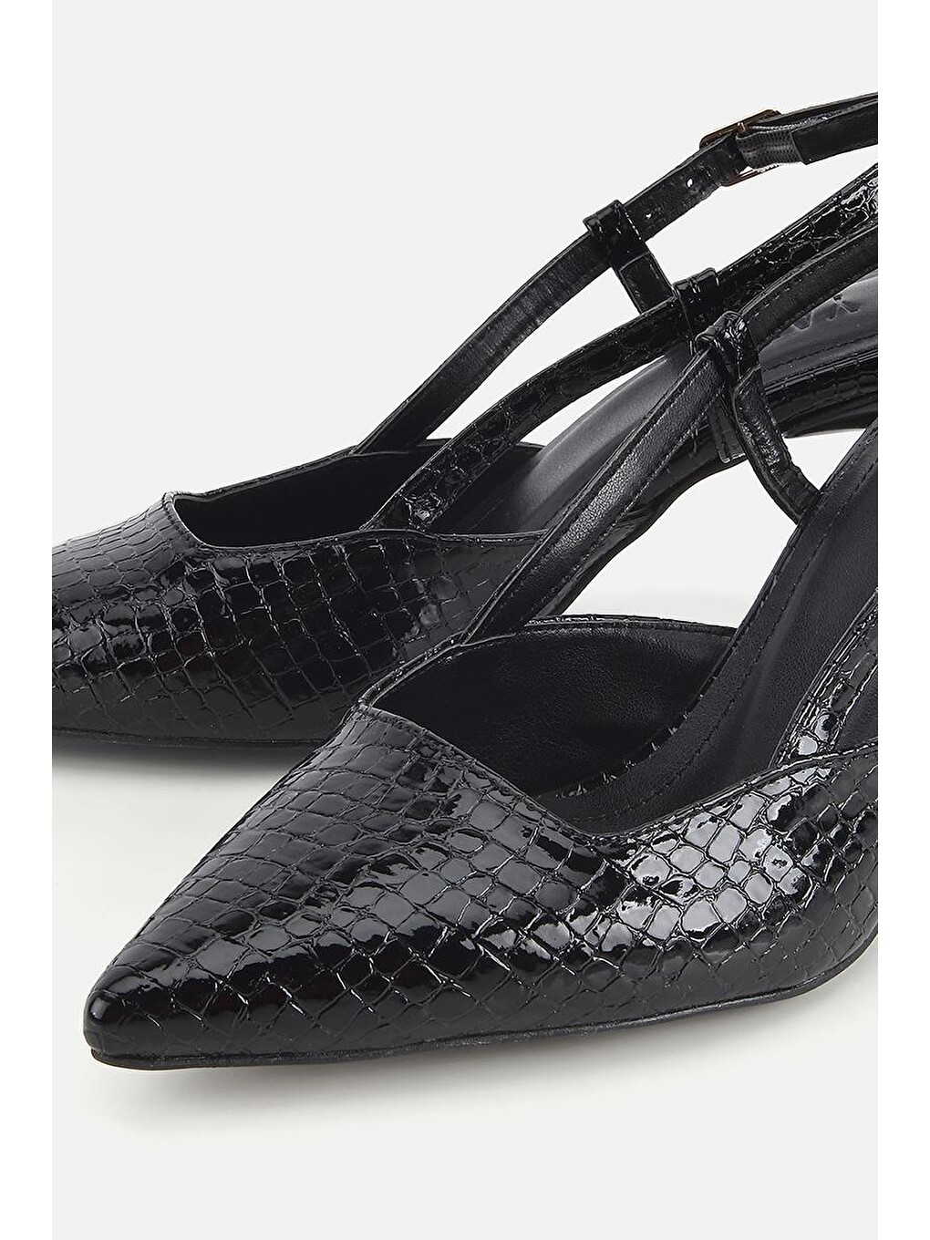 Kadın Siyah Arkası Açık İnce Topuklu Stiletto-2