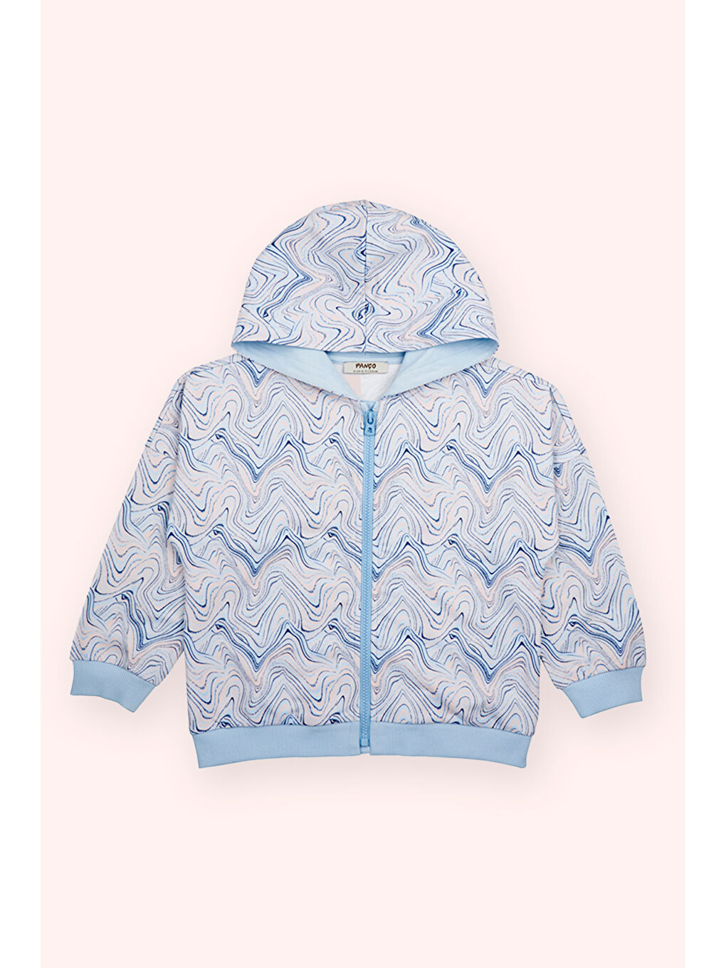 Kız Çocuk Fermuarlı Mavi Sweatshirt