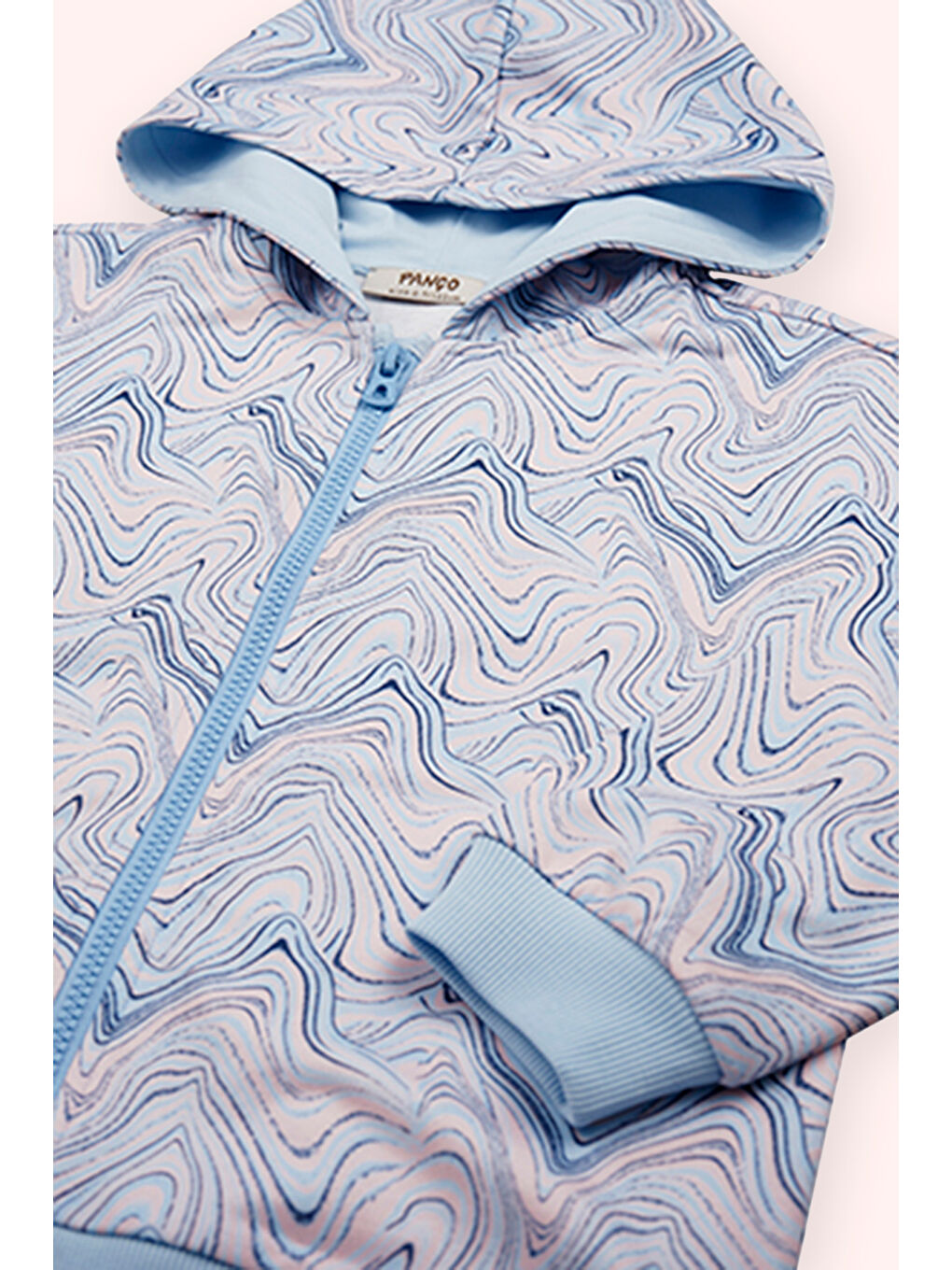 Kız Çocuk Fermuarlı Mavi Sweatshirt-1