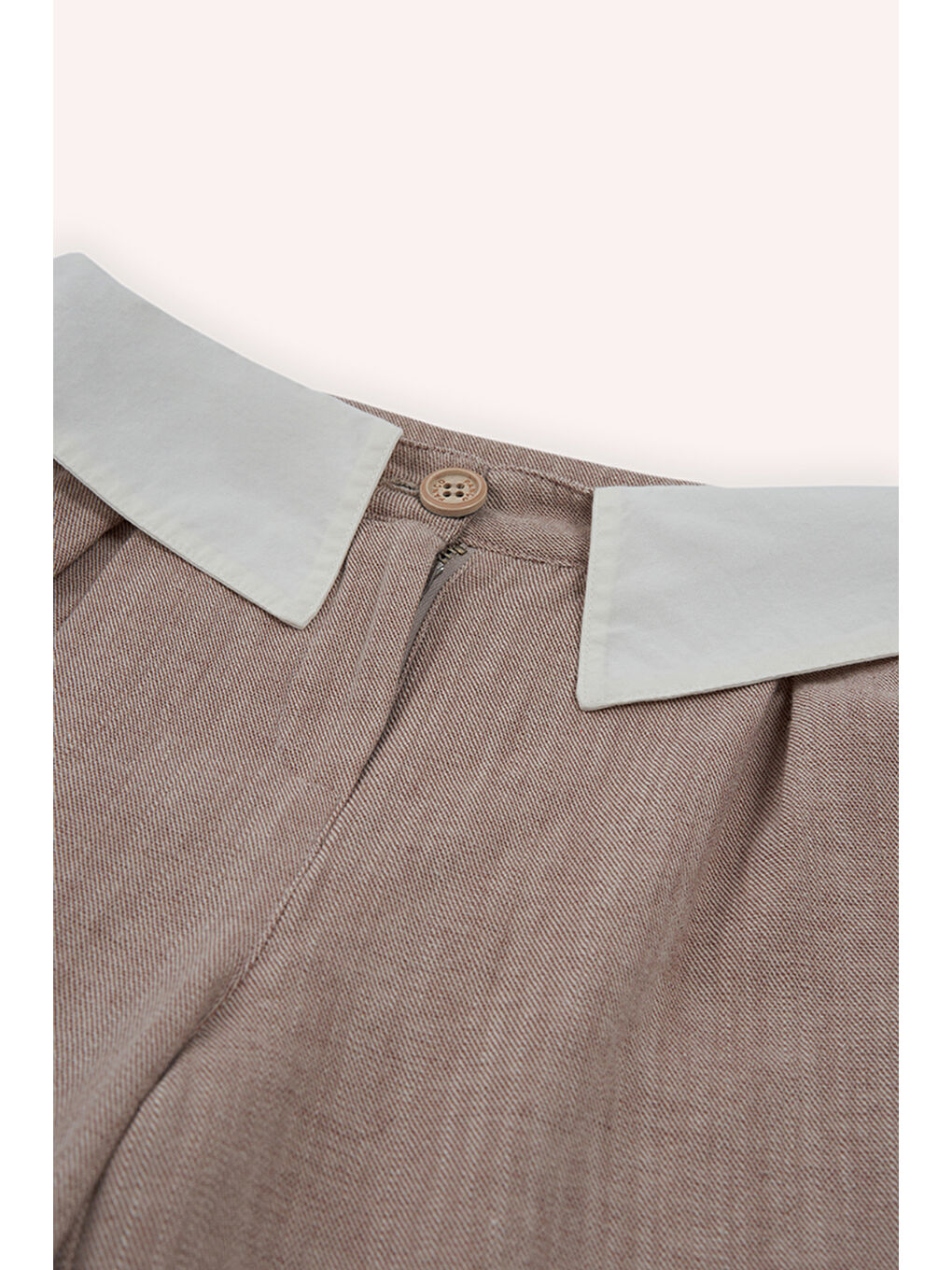 Kahverengi Kız Çocuk Kahve Düğmeli Pantolon-1