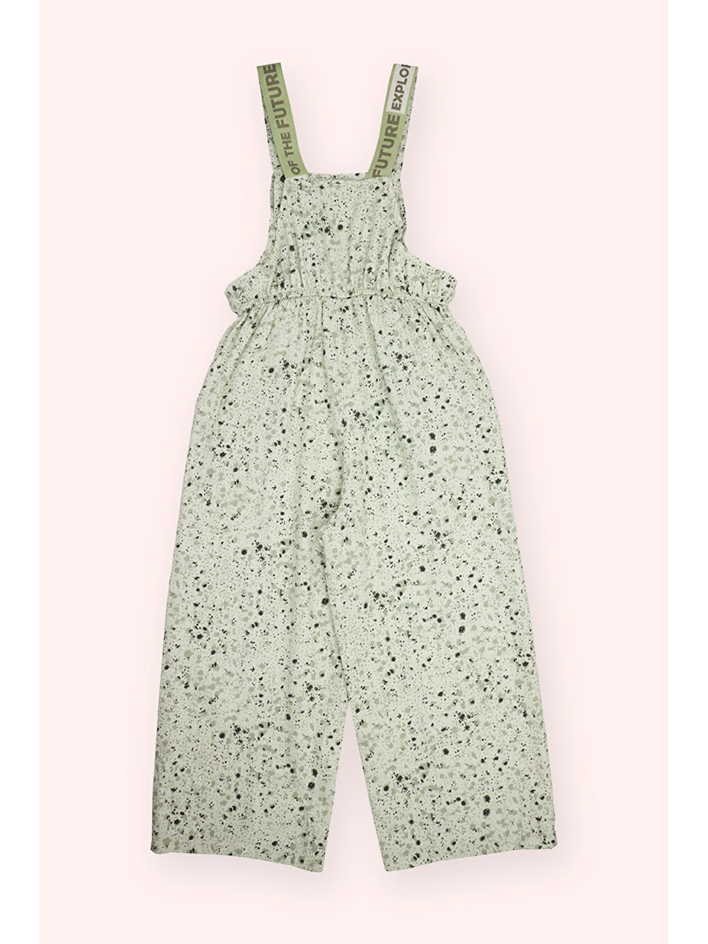 Kız Çocuk Desenli Yeşil Salopet-2