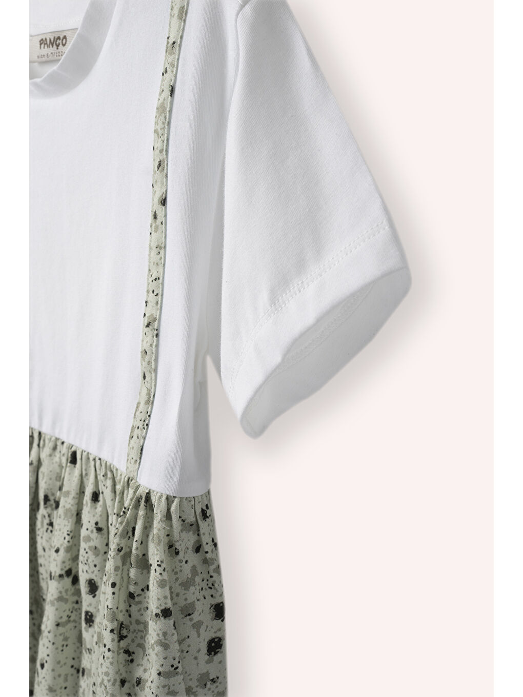 Kız Çocuk Kısa Kollu Ekru Tişört-1