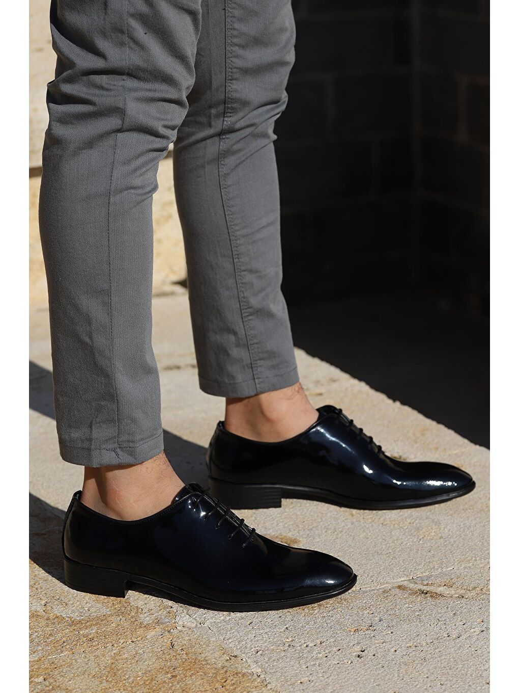 Siyah P100 Rugan %100 Deri Klasik Erkek Ayakkabı-1