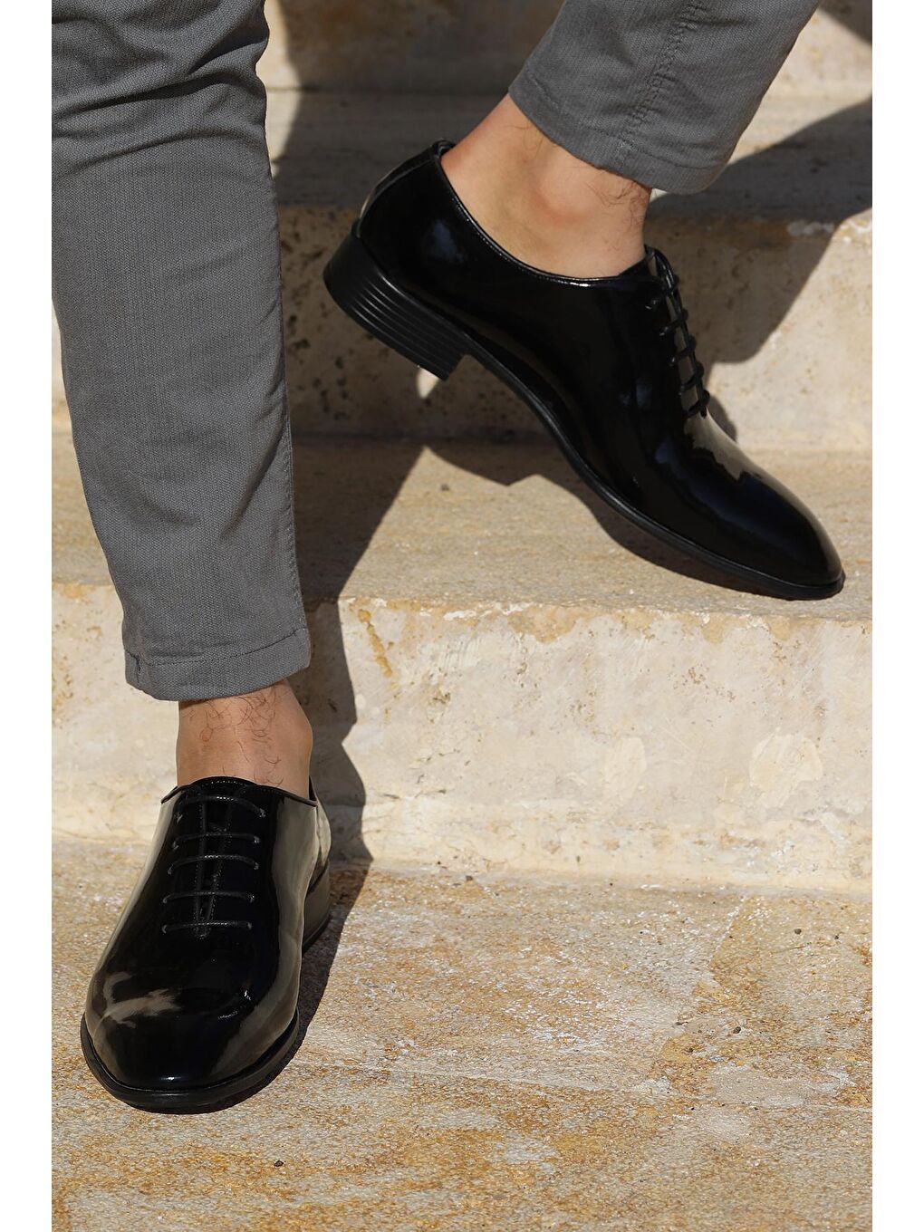 Siyah P100 Rugan %100 Deri Klasik Erkek Ayakkabı-3