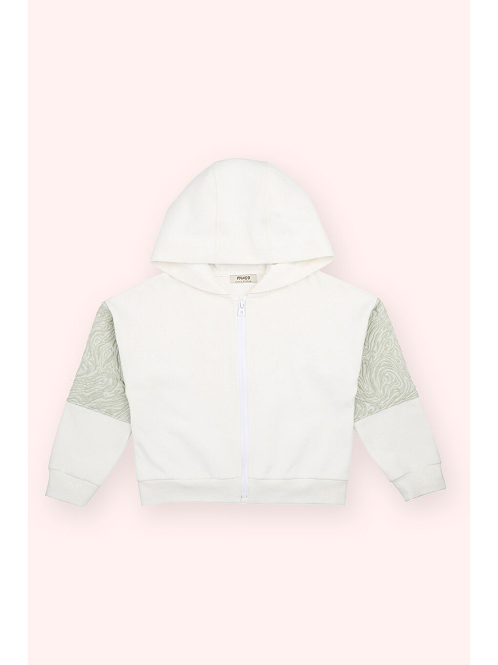 Kız Çocuk Ekru Fermuarlı Sweatshirt