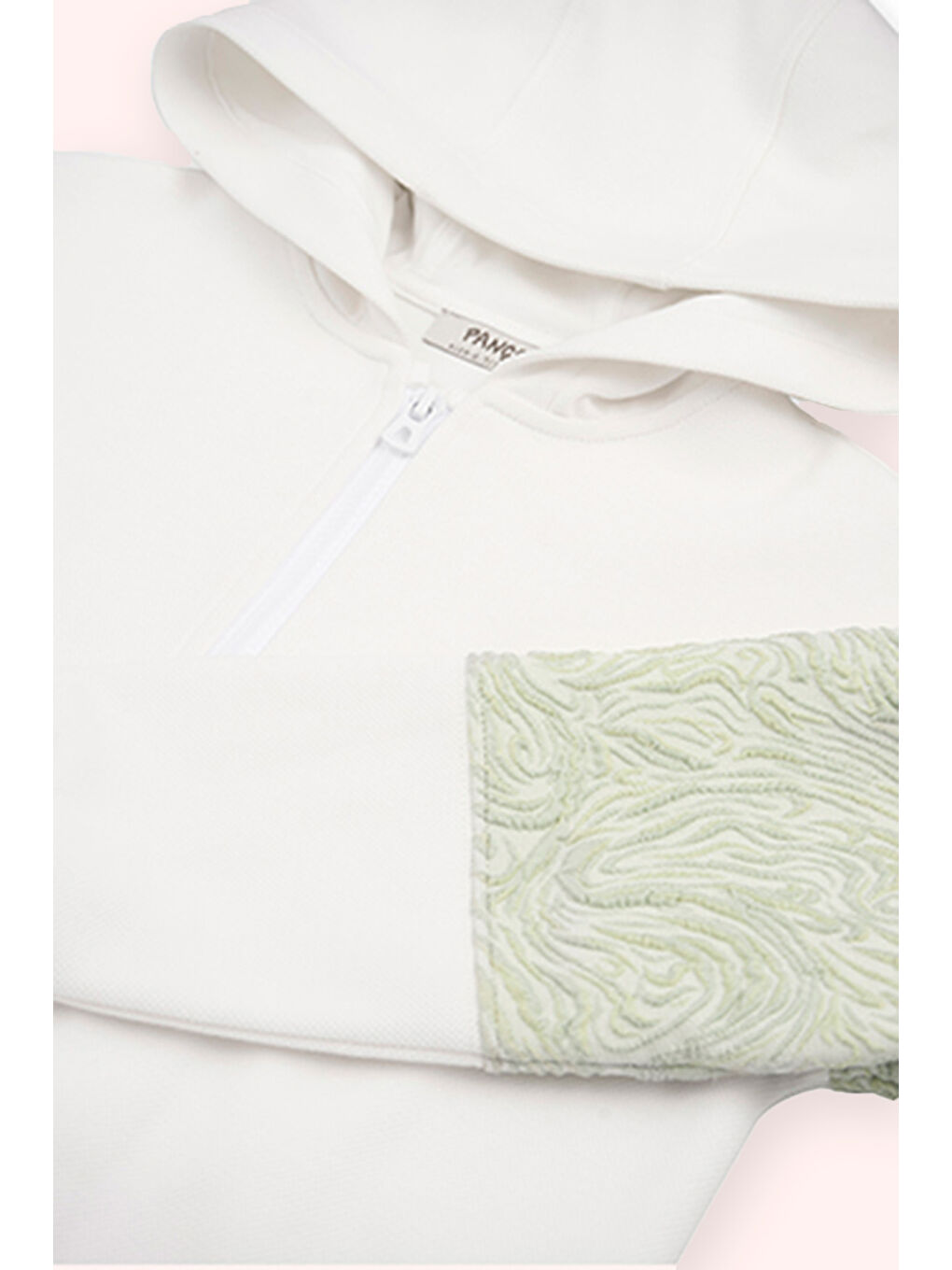 Kız Çocuk Ekru Fermuarlı Sweatshirt-1