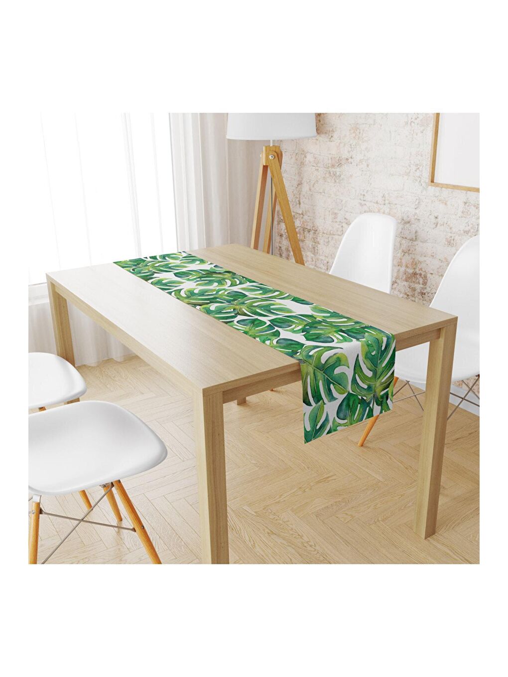 EVMİLA Karışık Tropical Yapraklar Desen Runner Llrn 86 40x140 cm