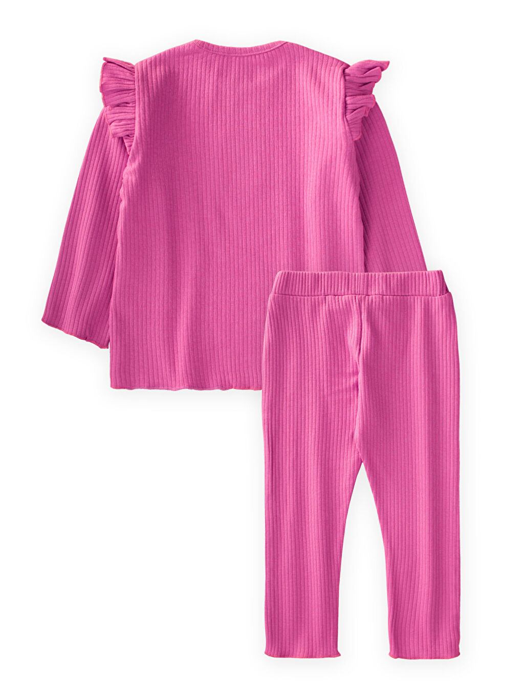 Etiket Detaylı Mevsimlik Kız Takım 1-10 Yaş Fuşya-1