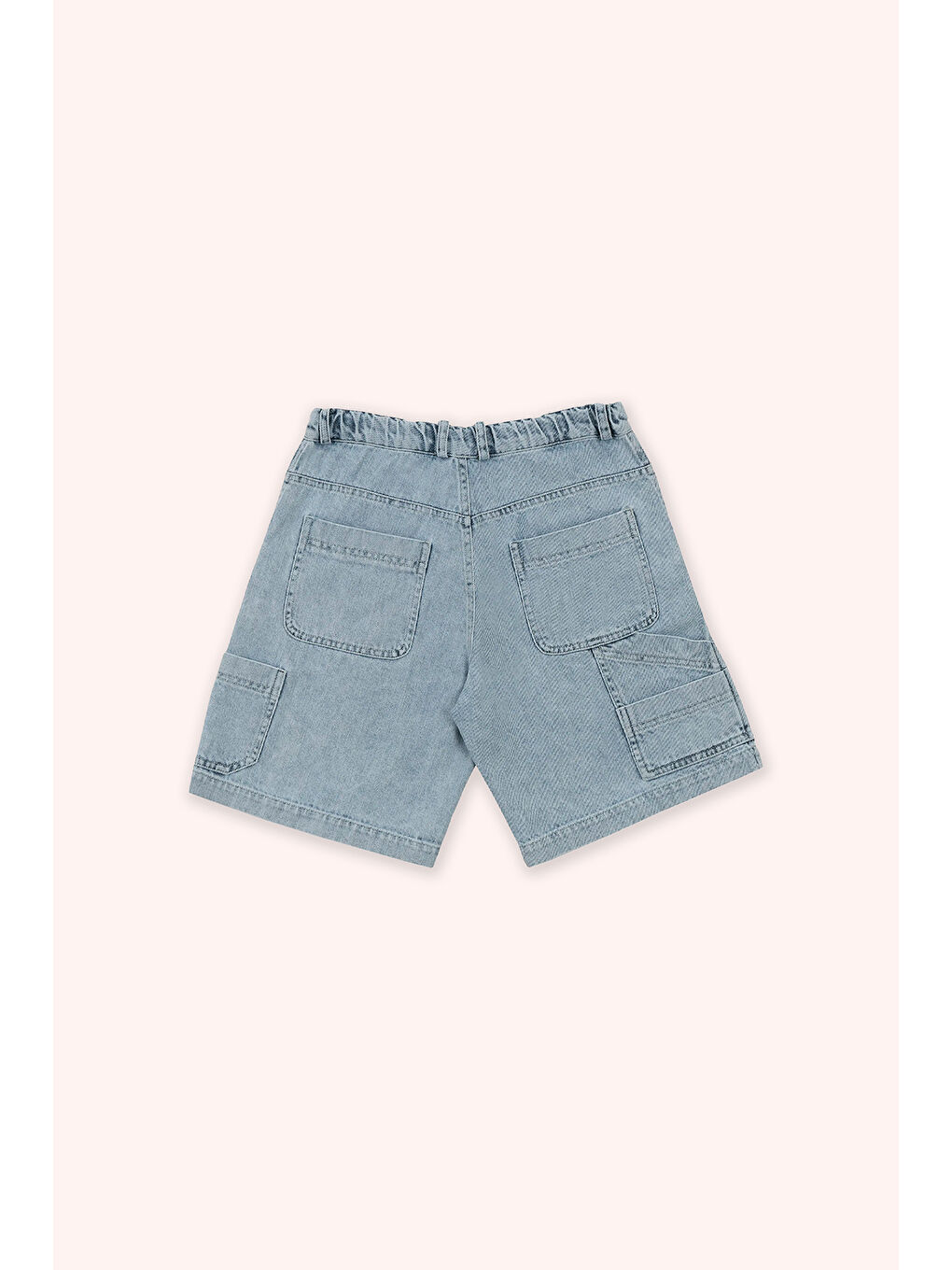 Erkek Çocuk Mavi Rahat Kesim Jean Şort-1