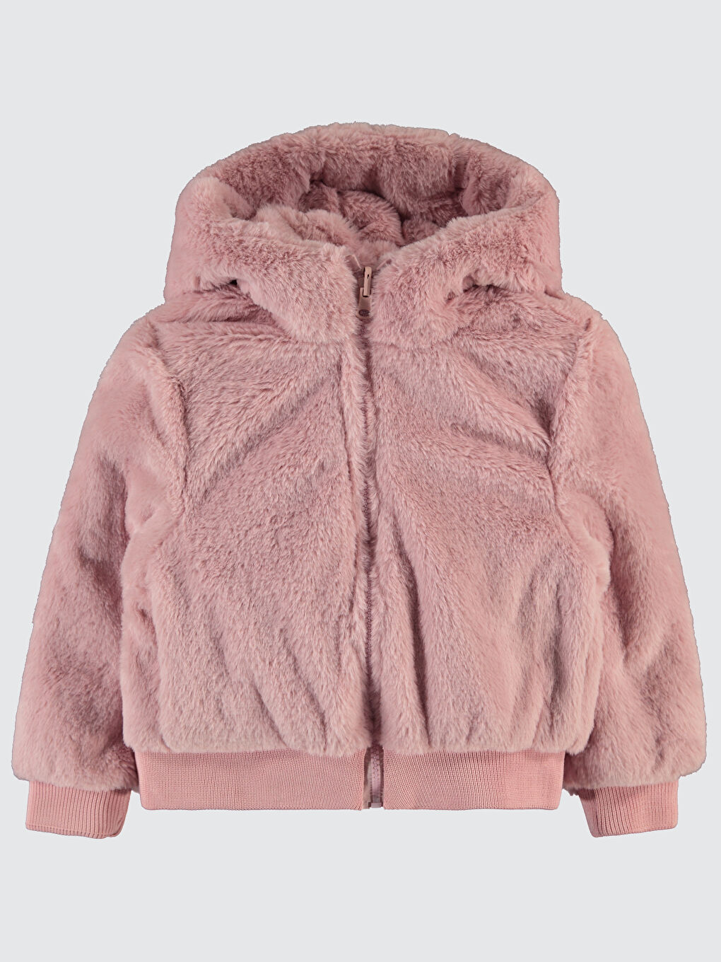 Pembe Kız Çocuk Kapüşonlu Mont 2 5 Yaş Pudra-1