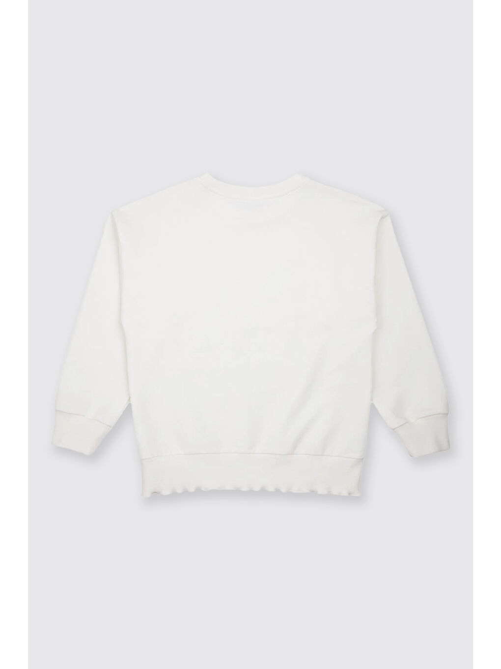 Kız Çocuk Nakış Detaylı Ekru Sweatshirt-1