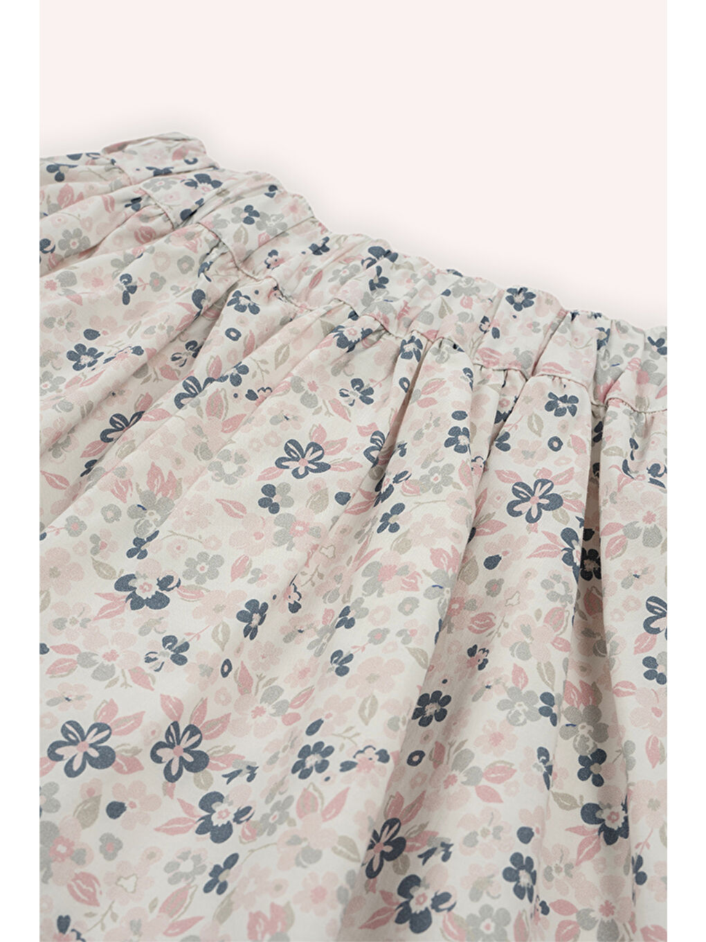 Kız Çocuk Beyaz Çiçek Desenli Etek-1