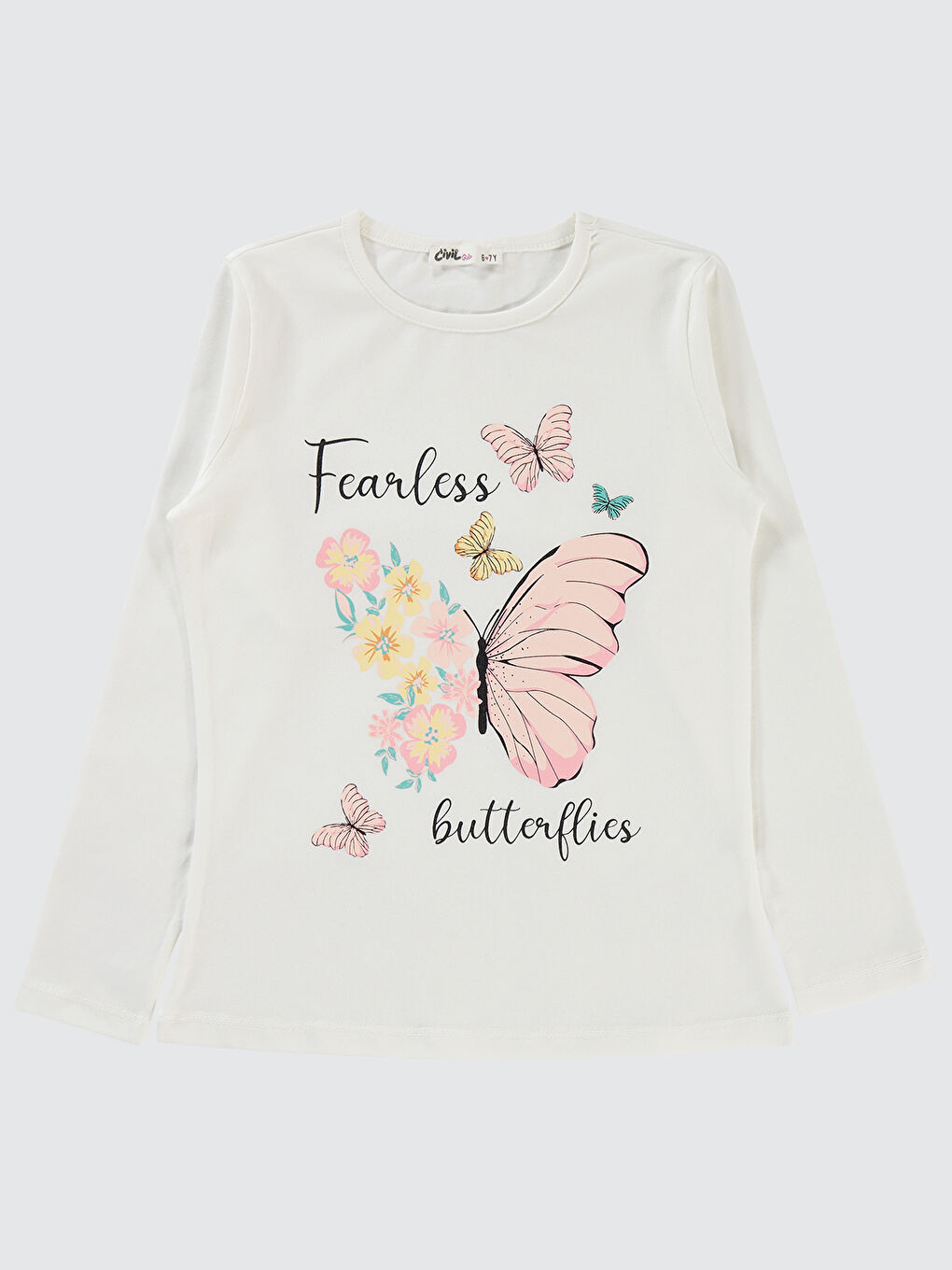 Kız Çocuk Sweatshirt 6-9 Yaş Ekru