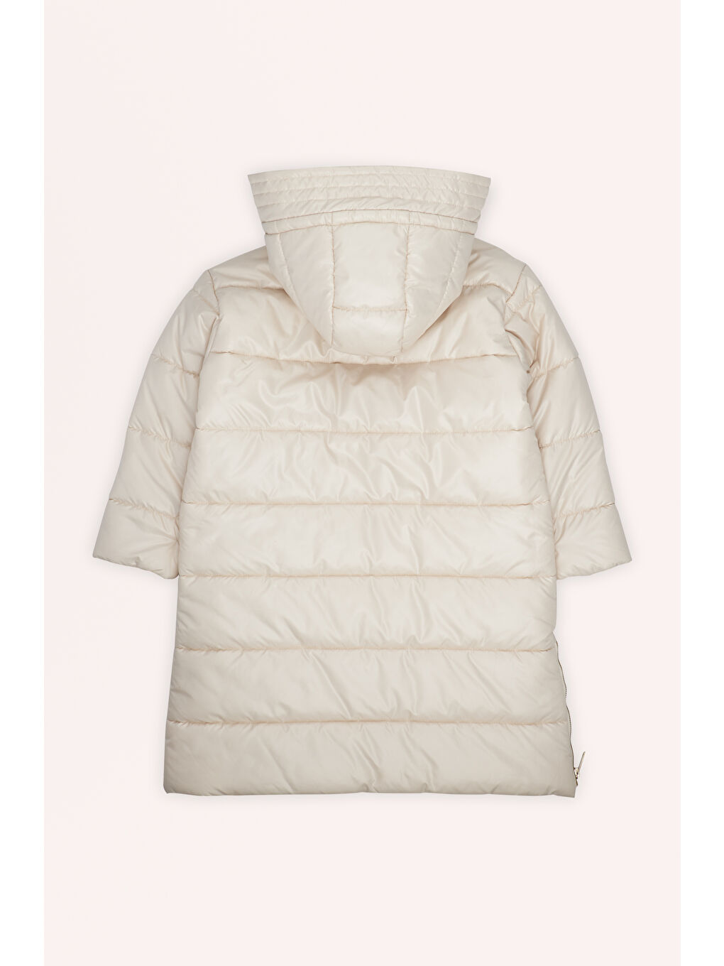 Kız Çocuk Cepli Bej Şişme Kaban-3