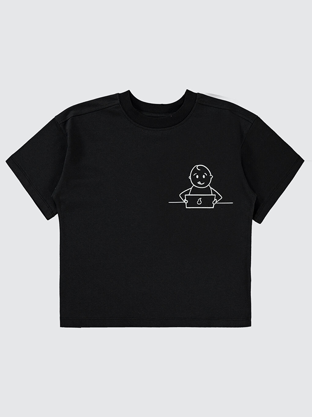 Mivil Oversize Çocuk Tişört 6-9 Yaş Siyah