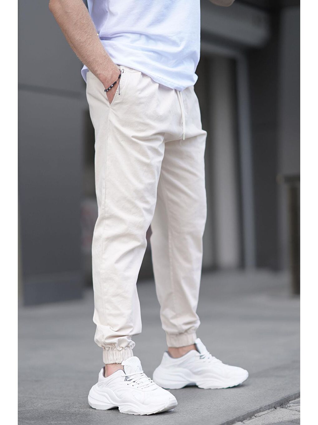 Madmext Bej Relaxed Jogger Pantolon 6853