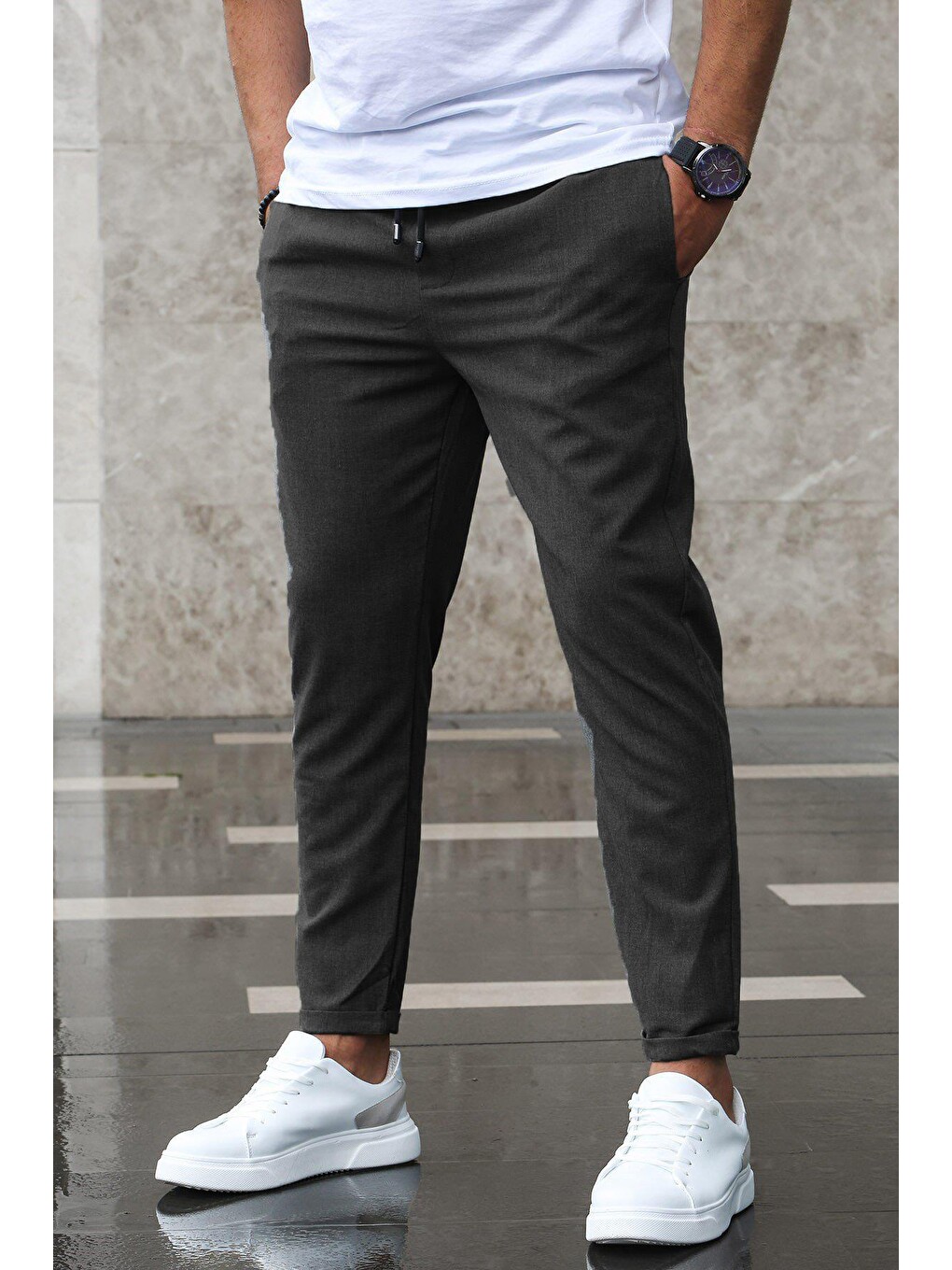 Madmext Koyu Antrasit Jogger Pantolon 4242-1