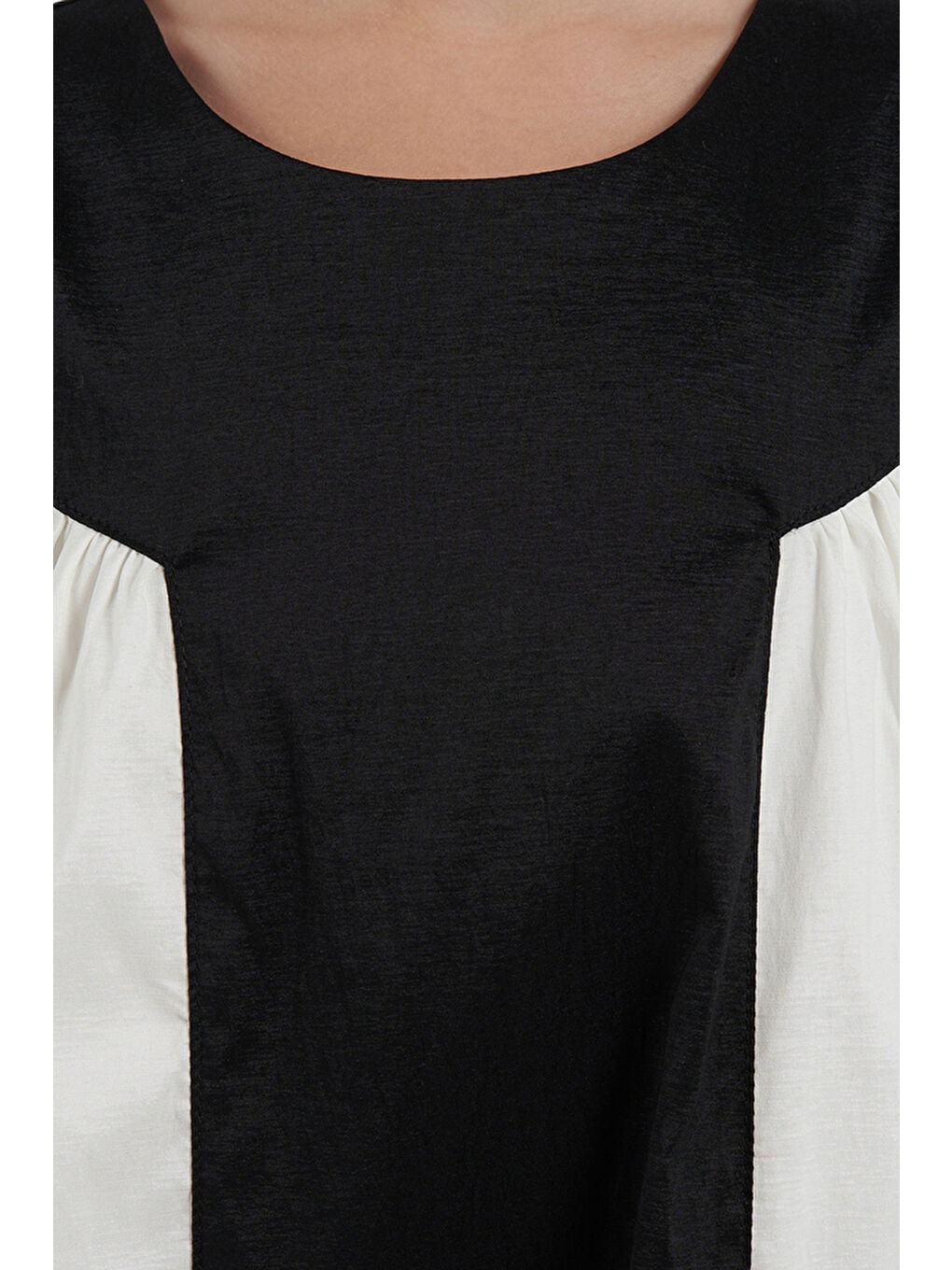 Kız Çocuk Kontrast Renkli Siyah Elbise-3