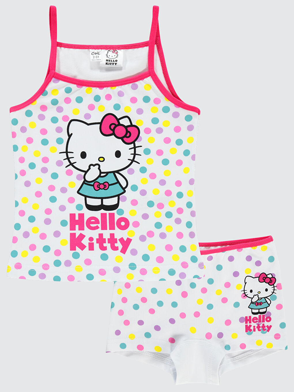 Hello Kitty Kız Çocuk İç Çamaşır Takımı 2-10 Yaş Beyaz