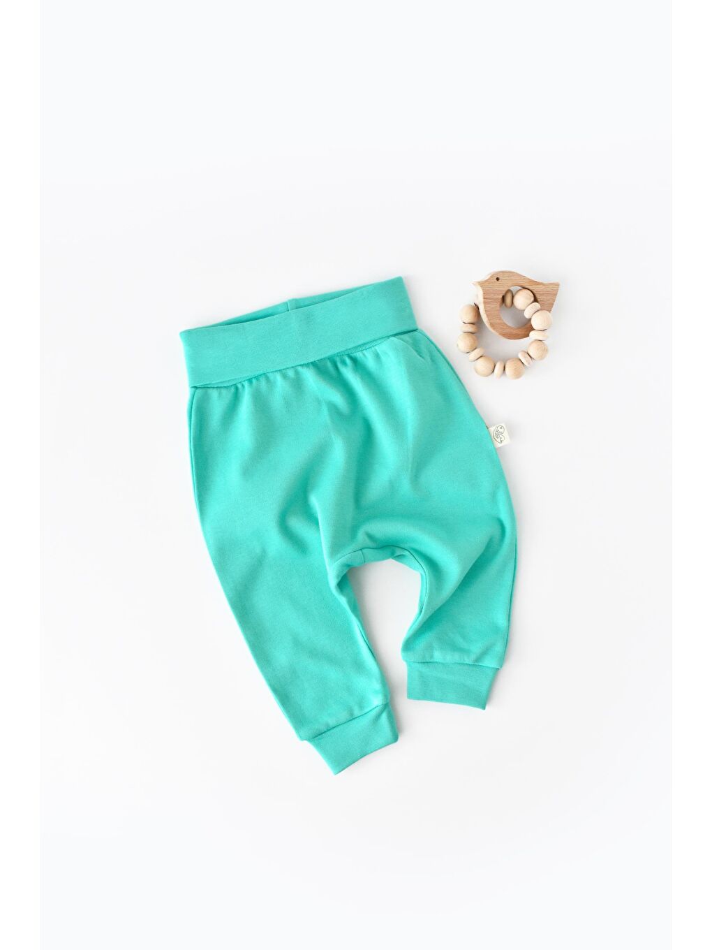 Turkuaz Organik Pamuklu Bebek Eşofman Altı Pantolon