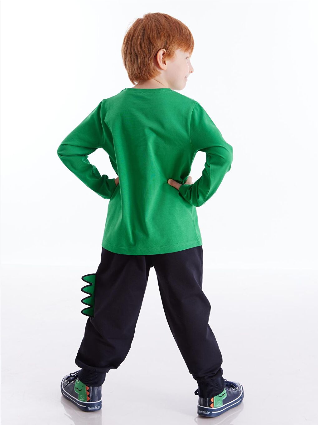 Denokids Karışık Tırtırlı Dino Erkek Çocuk Pantolon Takım - 1