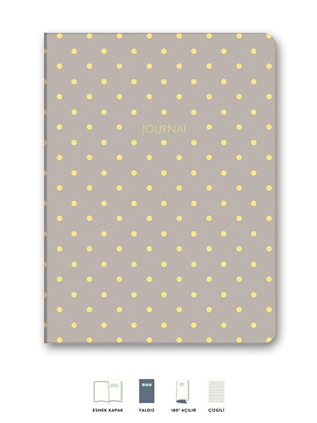 Puantiyeli Mini Defter Çizgili Kum 14x20 cm