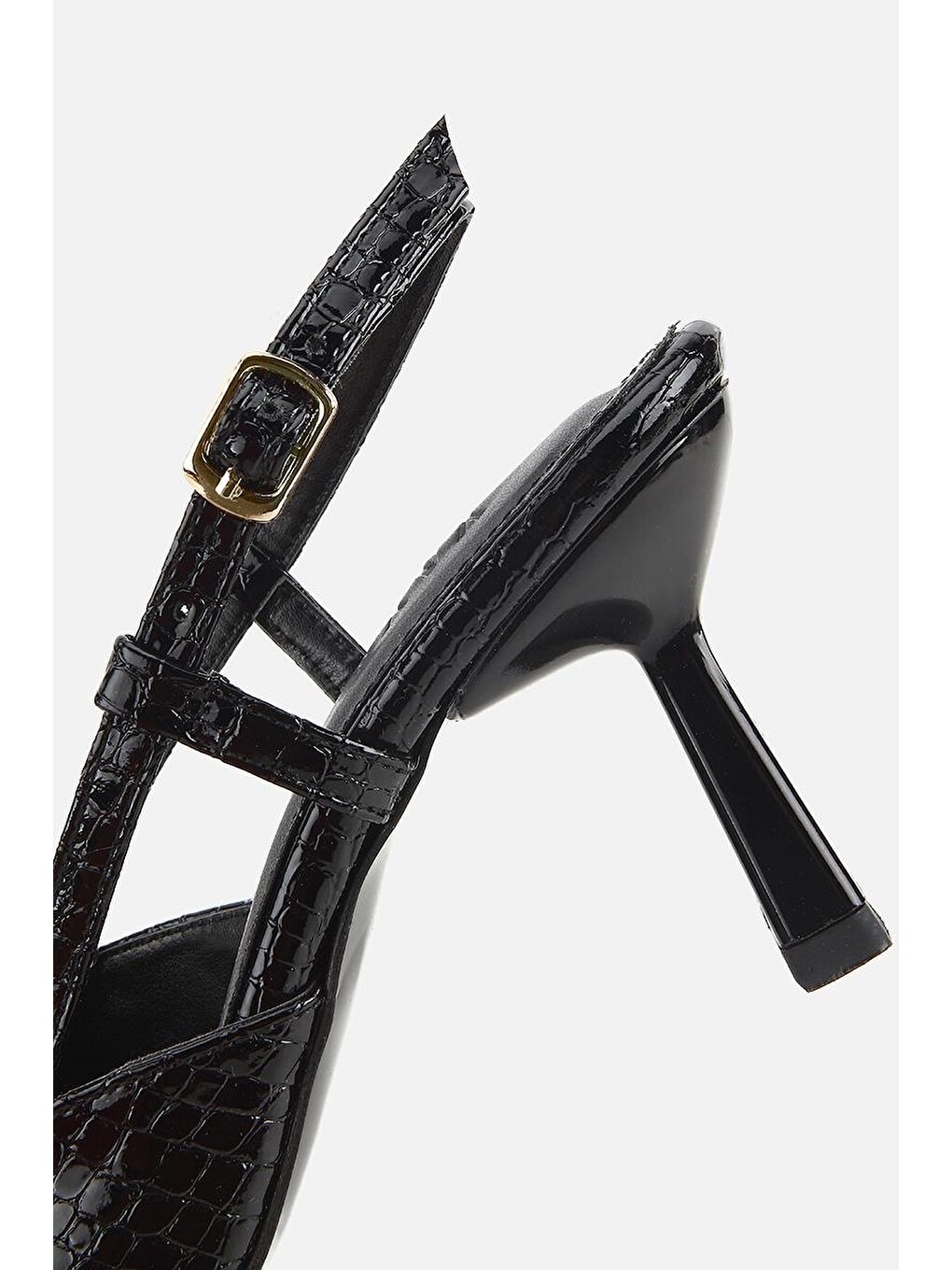 Kadın Siyah Arkası Açık İnce Topuklu Stiletto-5