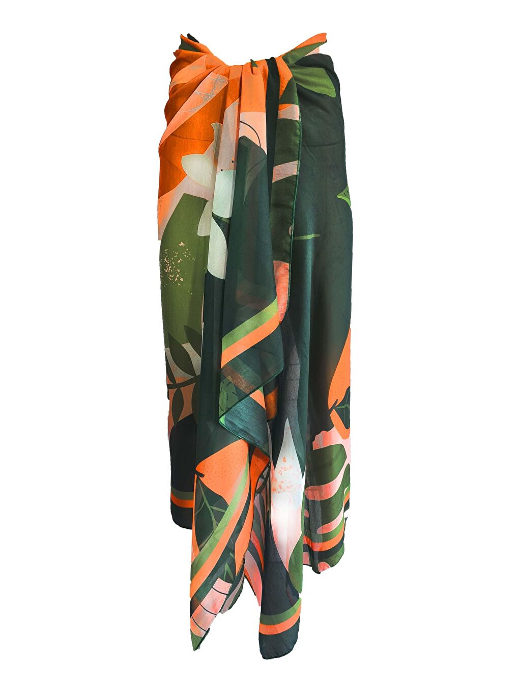 Turkuaz Amara Portakal Desen Pareo