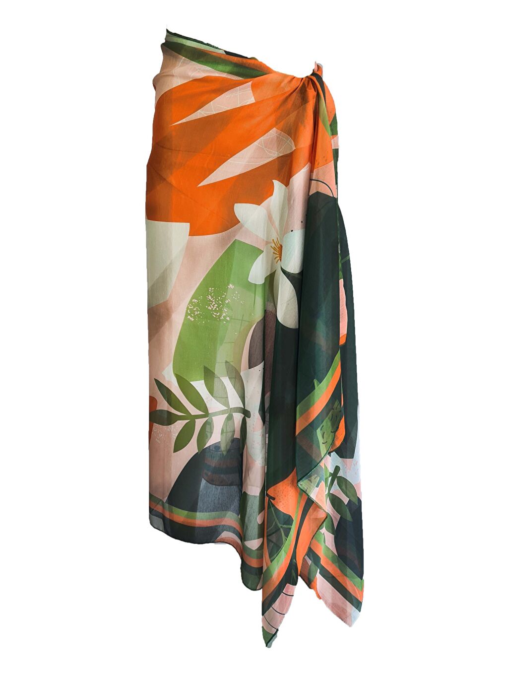 Turkuaz Amara Portakal Desen Pareo-1