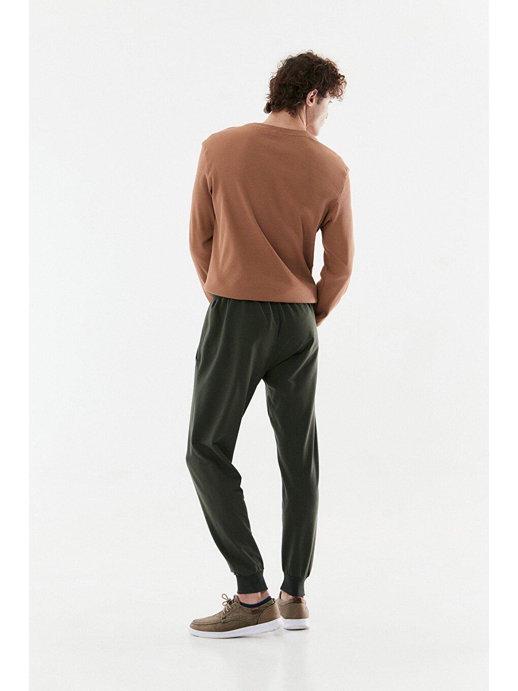 Haki Beli Lastikli Jogger Eşofman Altı-2