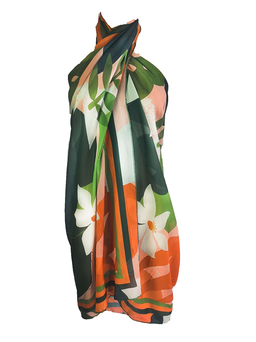 Turkuaz Amara Portakal Desen Pareo-2