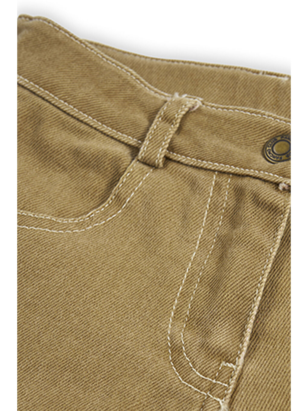 Kahverengi Kız Çocuk Cepli Camel Jean Pantolon-6