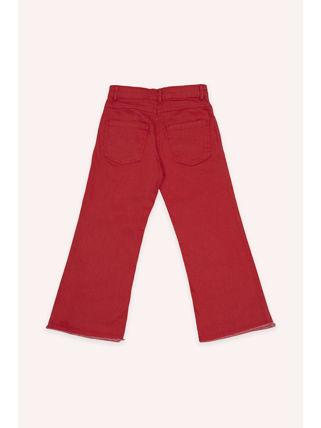Kız Çocuk Cepli Kırmızı Jean Pantolon-1